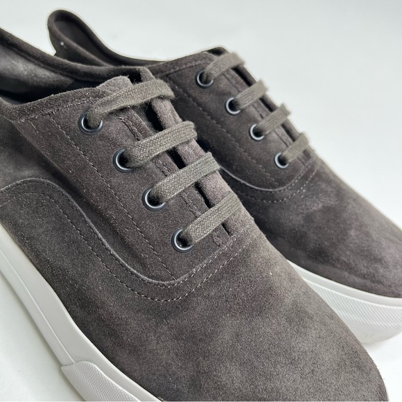 VINCE Smokey Grey Suede White Thick Chunky Platform Lace-up Sneakers Shoes - Picture 5 of 12
